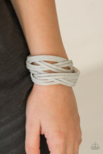 Load image into Gallery viewer, Shameless Shimmer White Leather Double Wrap Bracelet Paparazzi Accessories