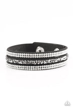 Load image into Gallery viewer, Mega Glam Black Leather Wrap Braclet Paparazzi Accessories