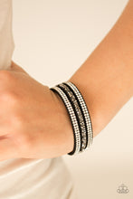 Load image into Gallery viewer, Mega Glam Black Leather Wrap Braclet Paparazzi Accessories