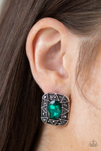 Load image into Gallery viewer, Young Money - Green Rhinestone Post Earrings Paparazzi Accessories