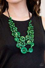 Load image into Gallery viewer, Bali Boardwalk - Green Wooden Necklace Paparazzi Accessories