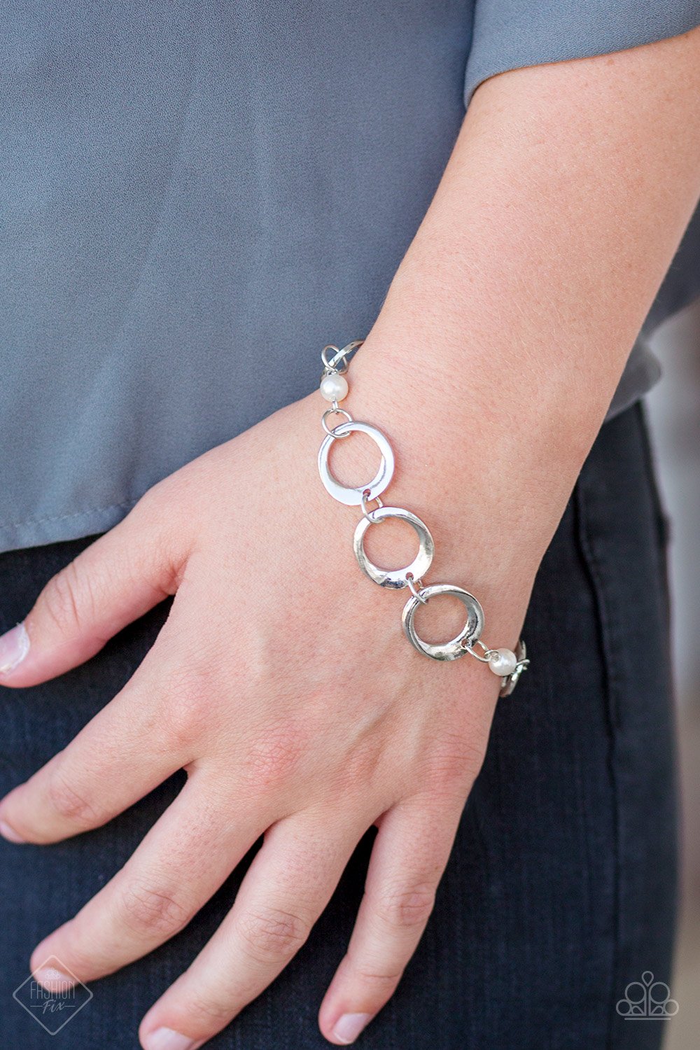 Poised and Polished White Bracelet Paparazzi Accessories