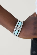 Load image into Gallery viewer, Hustlin Heart Blue Leather Bracelet Paparazzi Accessories