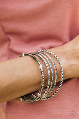 When The Going Gets Rough Silver Bangle Bracelet Paparazzi Accessories