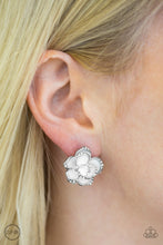 Load image into Gallery viewer, Rosebud Social White Earring Paparazzi Accessories