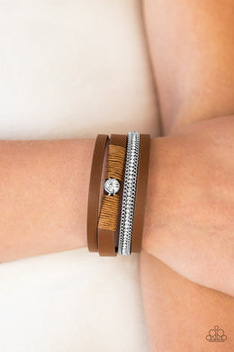 Catwalk Craze - Brown Leather Bracelet Paparazzi Accessories