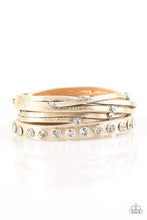 Load image into Gallery viewer, Catwalk It Off Gold Leather Bracelet Paparazzi Accessories