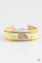 Load image into Gallery viewer, Hustlin Heart Yellow Leather Bracelet Paparazzi Accessories