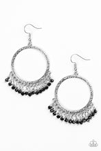 Load image into Gallery viewer, Tambourine Tangle Black Earring Paparazzi Accessories