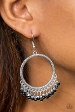 Load image into Gallery viewer, Tambourine Tangle Black Earring Paparazzi Accessories