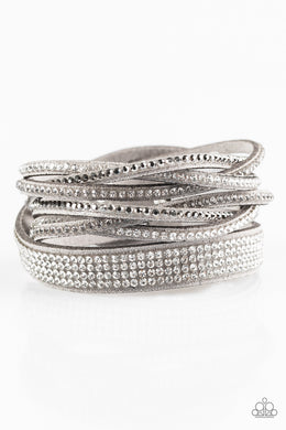 Taking Care Of Business - Silver Leather Wrap Bracelet Paparazzi Accessories
