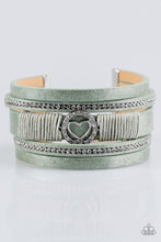 Load image into Gallery viewer, It Takes Heart Green Leather Bracelet Paparazzi Accessories
