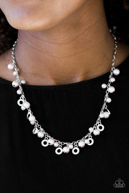 Elegant Ensemble Silver Pearl Necklace Paparazzi Accessories