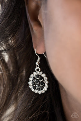 Runway Ready Black Rhinestone Earring Paparazzi Accessories