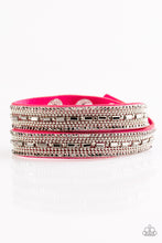 Load image into Gallery viewer, Shimmer and Sass Pink Leather Wrap Bracelet Paparazzi Accessories