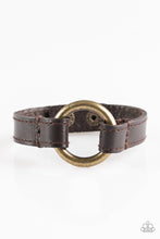Load image into Gallery viewer, Secure the Perimeter Brown Leather Urban Bracelet Paparazzi Accessories