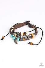 Load image into Gallery viewer, Let's Leaf This Place Blue Leather Urban Bracelet Paparazzi Accessories