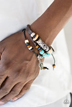Load image into Gallery viewer, Let's Leaf This Place Blue Leather Urban Bracelet Paparazzi Accessories