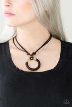 Load image into Gallery viewer, Get over Grit! Brown Leather Urban Necklace Paparazzi Accessories