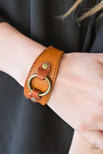 Load image into Gallery viewer, Western Wrangler Brown Leather Urban Bracelet Paparazzi Accessories