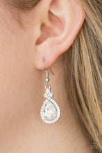 Load image into Gallery viewer, Self-Made Millionaire White Rhinestone Earring Paparazzi Accessories