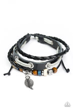 Load image into Gallery viewer, Ever Evergreen Black Leather Urban Bracelet Paparazzi Accessories