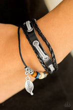 Load image into Gallery viewer, Ever Evergreen Black Leather Urban Bracelet Paparazzi Accessories