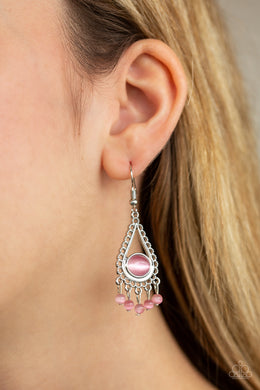 Give Me The Glowdown Pink Moonstone Earring Paparazzi Accessories