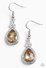 Load image into Gallery viewer, Self-Made Millionaire Brown Rhinestone Earring Paparazzi Accessories