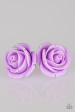 Load image into Gallery viewer, Rose Roulette Purple Earring Paparazzi Accessories