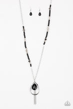 Load image into Gallery viewer, Teardroppin Tassels Black Necklace Paparazzi Accessories