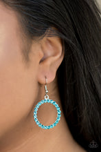 Load image into Gallery viewer, Bubblicious Blue Rhinestone Earring Paparazzi Accessories