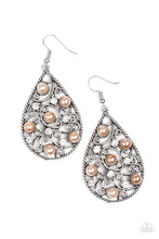 Load image into Gallery viewer, Glowing Vineyards Brown Pearl Earring Paparazzi Accessories