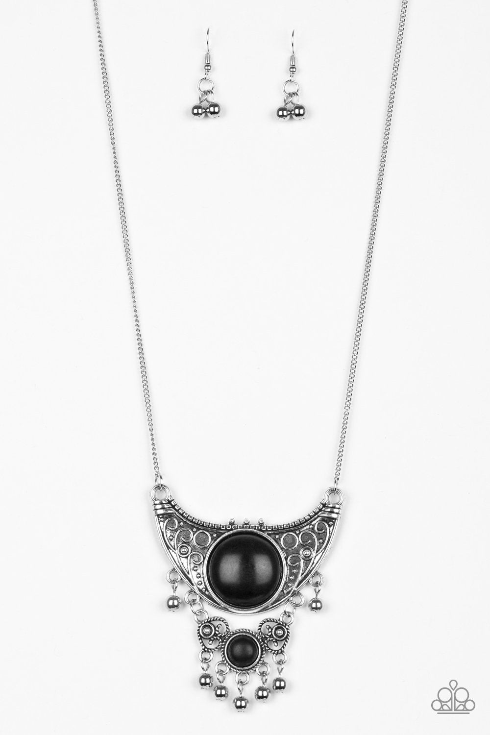 Summit Style Black Stone Necklace Paparazzi Accessories