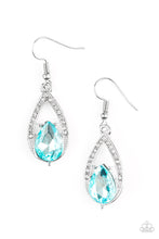 Load image into Gallery viewer, Gatsby Grandeur Blue Earring Paparazzi Accessories