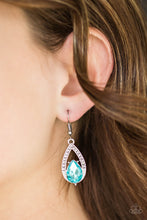 Load image into Gallery viewer, Gatsby Grandeur Blue Earring Paparazzi Accessories