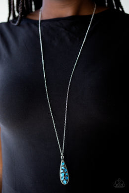 Teardrop Treasure Blue Necklace Paparazzi Accessories