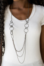 Load image into Gallery viewer, Ring Down the House Black Gunmetal Necklace Paparazzi Accessories
