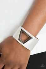 Load image into Gallery viewer, Power Play Silver Leather Bracelet Paparazzi Accessories