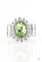 Load image into Gallery viewer, Castle Chic Green Rhinestone Ring Paparazzi Accessories