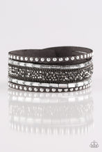 Load image into Gallery viewer, Rhinestone Rocker Silver Bracelet Paparazzi Accessories
