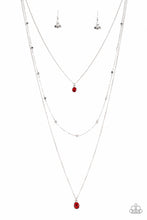 Load image into Gallery viewer, City Blockbuster Red Rhinestone Necklace Paparazzi Accessories
