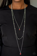 Load image into Gallery viewer, City Blockbuster Red Rhinestone Necklace Paparazzi Accessories