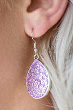 Load image into Gallery viewer, Flirty Flowergirl Purple Earring Paparazzi Accessories