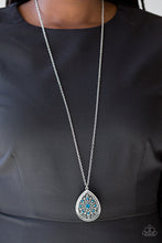 Load image into Gallery viewer, I Am Queen Blue Rhinestone Necklace Paparazzi Accessories