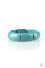Load image into Gallery viewer, Peace Out Blue Turquoise Stone Stretchy Bracelet Paparazzi Accessories