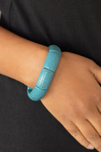 Load image into Gallery viewer, Peace Out Blue Turquoise Stone Stretchy Bracelet Paparazzi Accessories