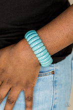 Load image into Gallery viewer, Peacefully Primal Blue Stone Stretchy Bracelet Paparazzi Accessories