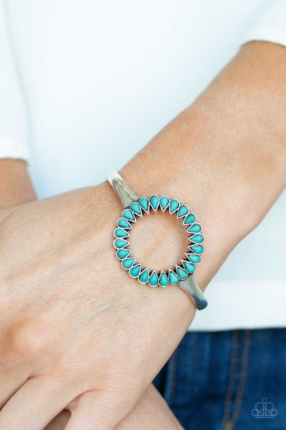 Divinely Desert Blue Cuff Bracelet Paparazzi Accessories