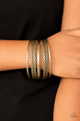 Rattle and Roll Brass Bangle Bracelet Paparazzi Accessories